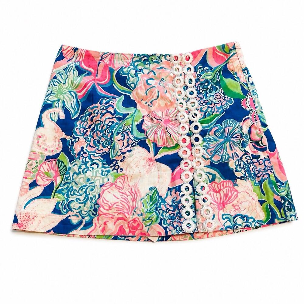 Lilly Pulitzer Tawney Preppy Skort Skirt Shorts Multi Peony For Your Thoughts 10